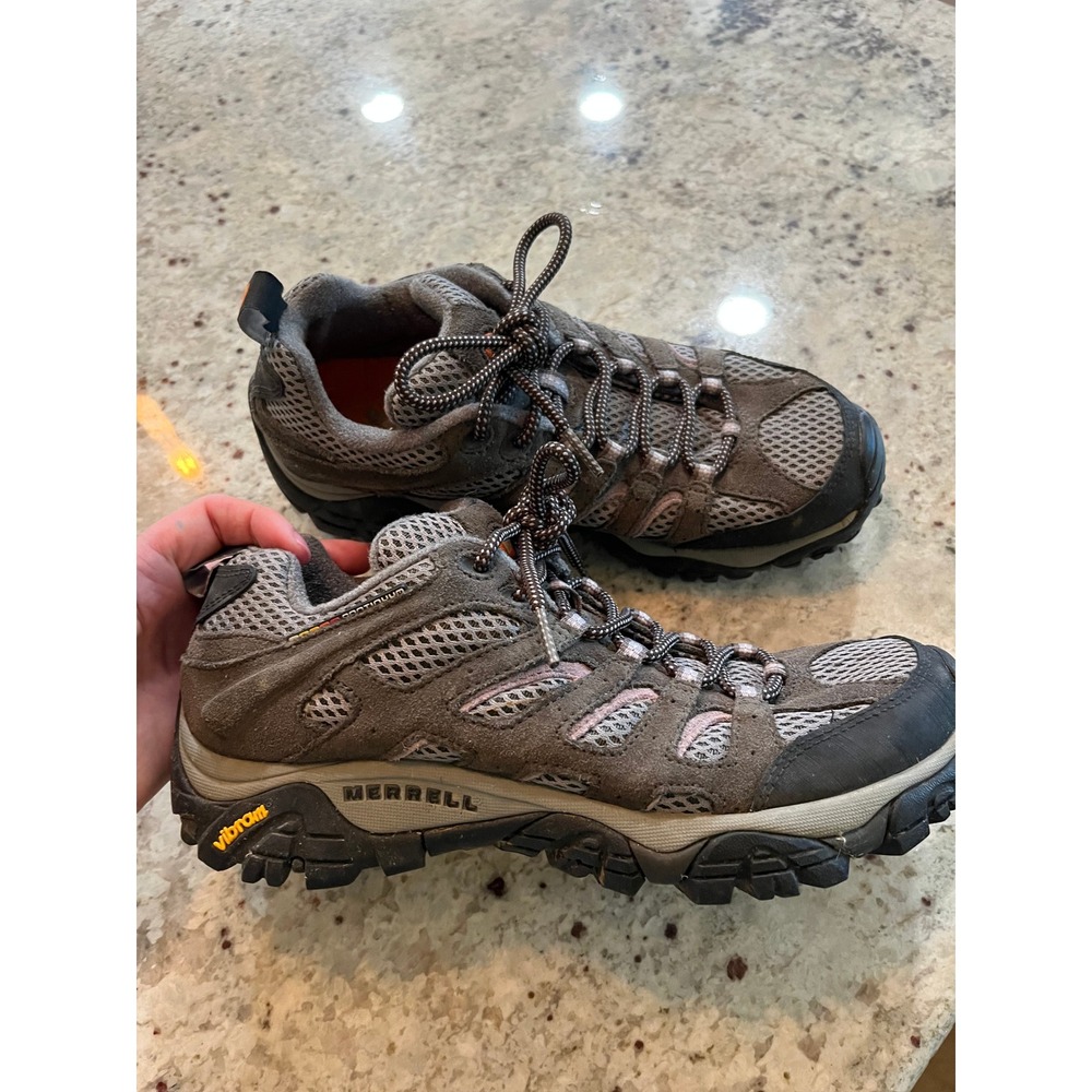 Merrell Moab Hiking Shoes Brown Lilac Suede Mesh Vibram J87336 Mens 6.5 Womens 8